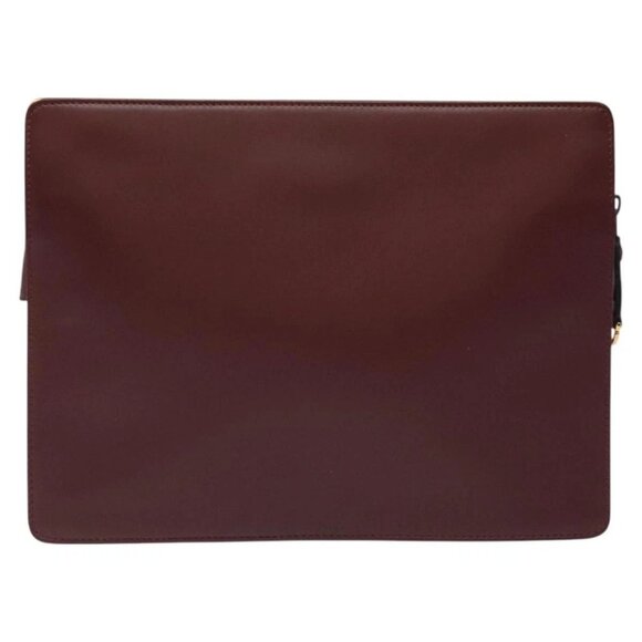 CARTIER Must Line Clutch Bag Leather Bordeaux Gold - Picture 2 of 15